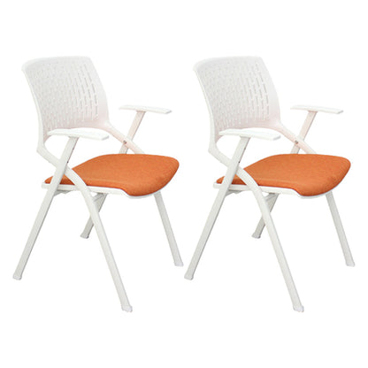 Chaise de bureau contemporaine à bras fixes en plastique, sans roues, chaise de conférence