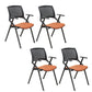 Chaise de bureau contemporaine à bras fixes en plastique, sans roues, chaise de conférence
