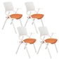 Chaise de bureau contemporaine à bras fixes en plastique, sans roues, chaise de conférence