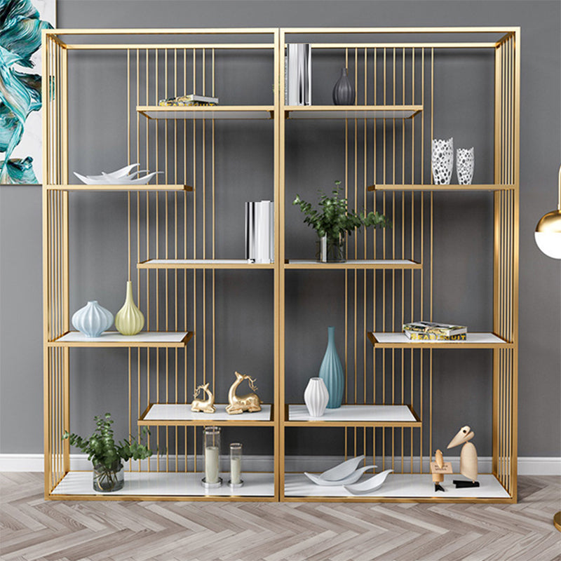 Metal Floor Home Vertical Shelf Bookcase Etagere Open Book Shelf with 6 Shelves