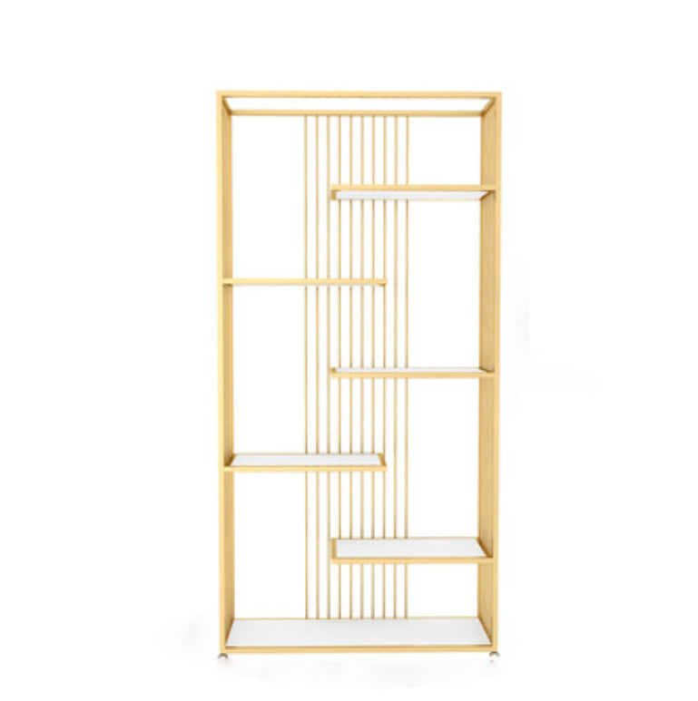 Metal Floor Home Vertical Shelf Bookcase Etagere Open Book Shelf with 6 Shelves