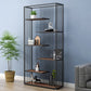 Metal Floor Home Vertical Shelf Bookcase Etagere Open Book Shelf with 6 Shelves