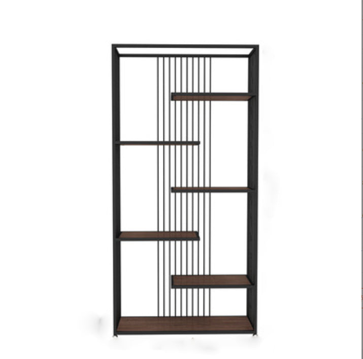 Metal Floor Home Vertical Shelf Bookcase Etagere Open Book Shelf with 6 Shelves