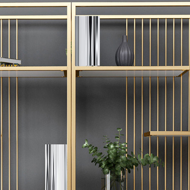 Metal Floor Home Vertical Shelf Bookcase Etagere Open Book Shelf with 6 Shelves