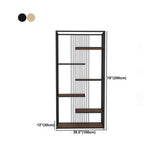 Metal Floor Home Vertical Shelf Bookcase Etagere Open Book Shelf with 6 Shelves