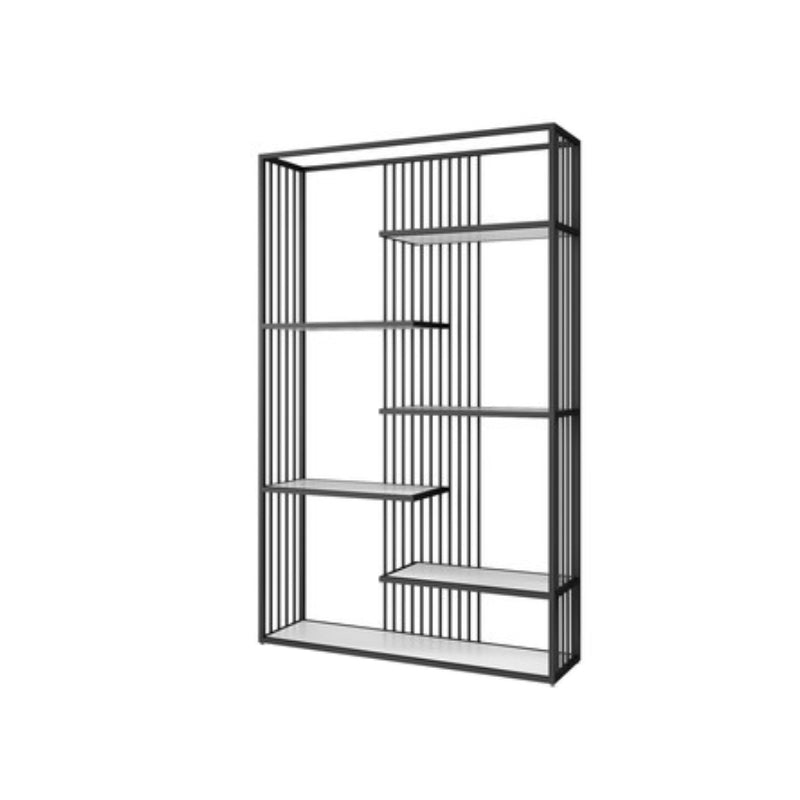 Gold and Black Etagere Book Shelf Vertical Open Home Bookshelf with 6 Shelves Clearhalo 'Bookcases' 'furn' 'furn_bookcases' 'Furniture' 'Office Furniture' 6101611
