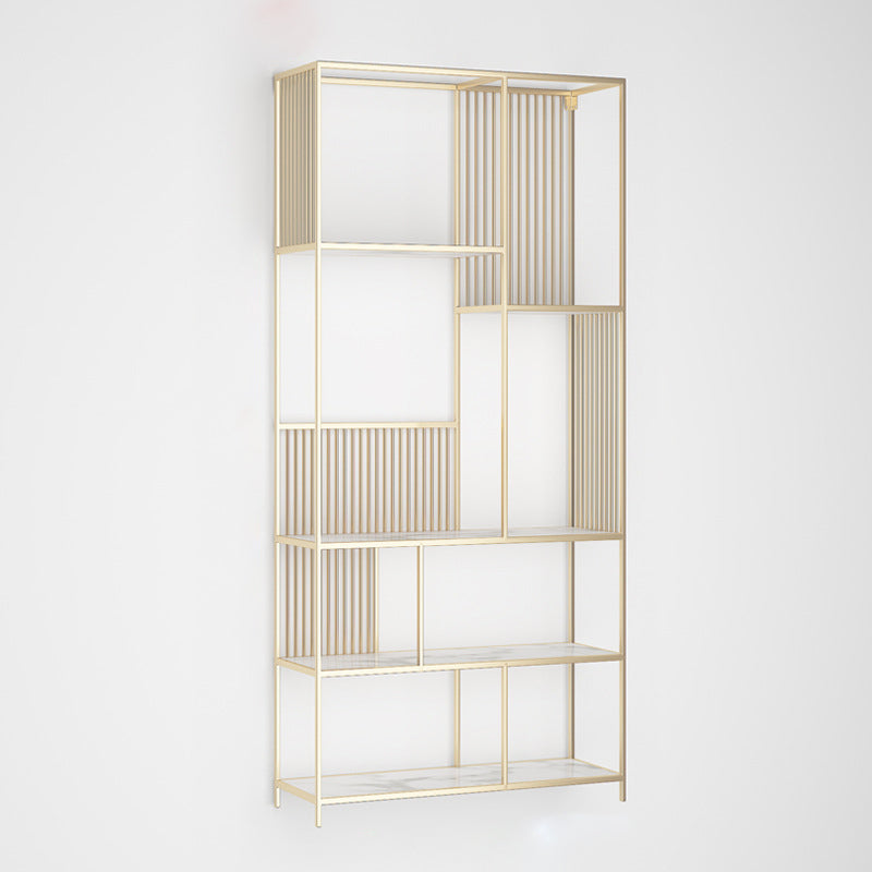 Glam Vertical Open Book Shelf Metal Etagere Shelf Bookcase for Office Light Gold Clearhalo 'Bookcases' 'furn' 'furn_bookcases' 'Furniture' 'Office Furniture' 6101629