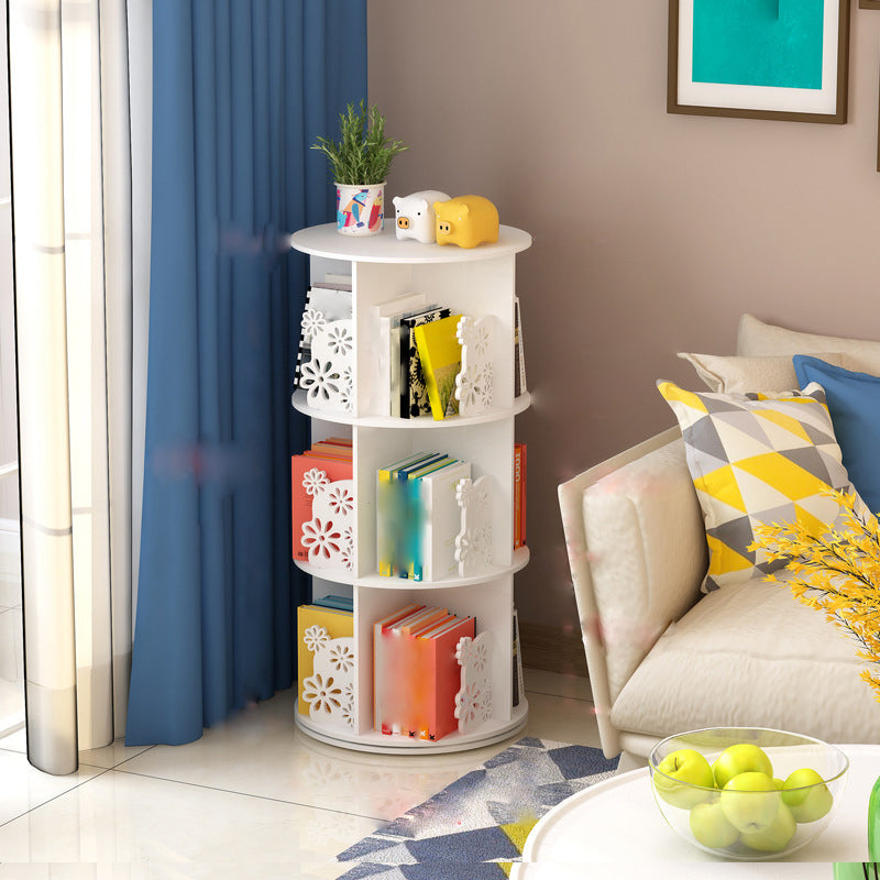 Contemporary Bookcase White Engineered Wood Vertical Shelf Bookcase