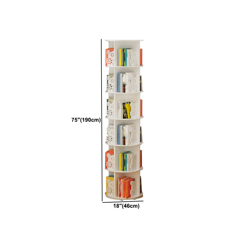 Contemporary Bookcase White Engineered Wood Vertical Shelf Bookcase