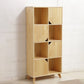 Natural Pine Bookshelf Modern Closed Back Bookcase with Shelves