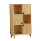 Natural Pine Bookshelf Modern Closed Back Bookcase with Shelves