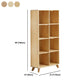 Natural Pine Bookshelf Modern Closed Back Bookcase with Shelves
