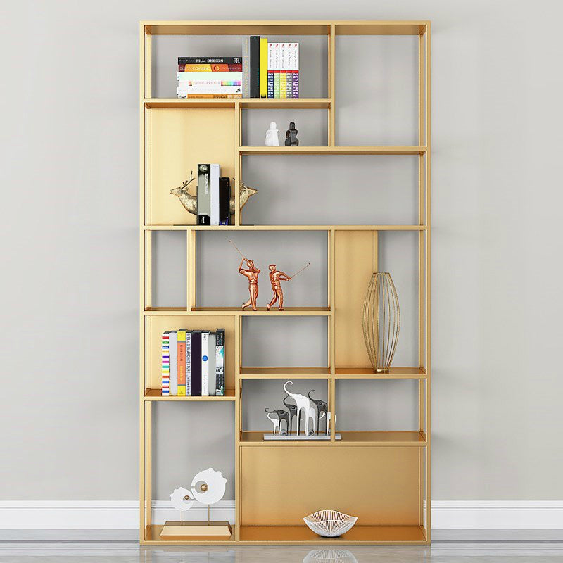Contemporary Metal Bookshelf Etagere Open Shelf Bookcase with Shelves
