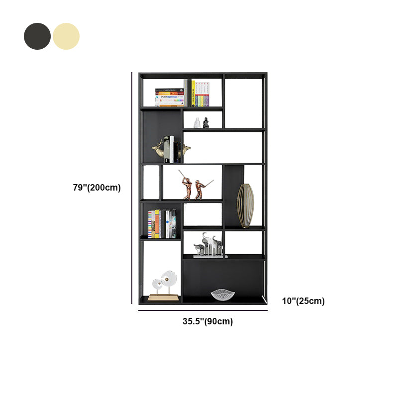 Contemporary Metal Bookshelf Etagere Open Shelf Bookcase with Shelves