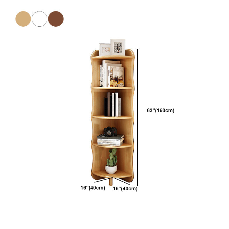 Rubber-Wood Bookshelf Closed Back Bedroom Modern Bookshelf 16" W X 63" H Clearhalo 'Bookcases' 'furn' 'furn_bookcases' 'Furniture' 'Office Furniture' 6101891