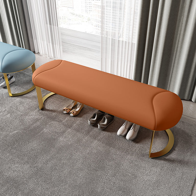 Rectangle 15.7" Wide Entryway Bench Cushioned Upholstered Seating Bench Orange Clearhalo 'Benches' 'Chairs & Seating' 'furn' 'furn_benches' 'Furniture' 'Living Room Furniture' 6101911
