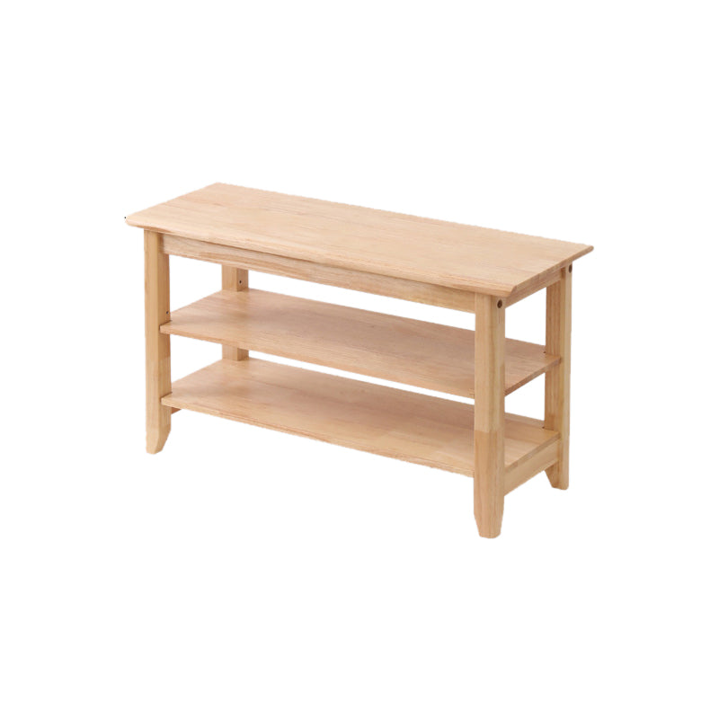 Contemporary Seating Bench Solid Wood Rectangle Bench with Storage 31.5"L x 12"W x 18"H Natural Clearhalo 'Benches' 'Chairs & Seating' 'furn' 'furn_benches' 'Furniture' 'Living Room Furniture' 6101933