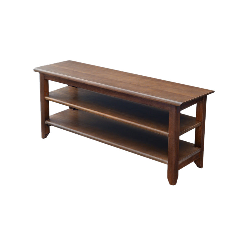Contemporary Seating Bench Solid Wood Rectangle Bench with Storage Nut-Brown Clearhalo 'Benches' 'Chairs & Seating' 'furn' 'furn_benches' 'Furniture' 'Living Room Furniture' 6101939