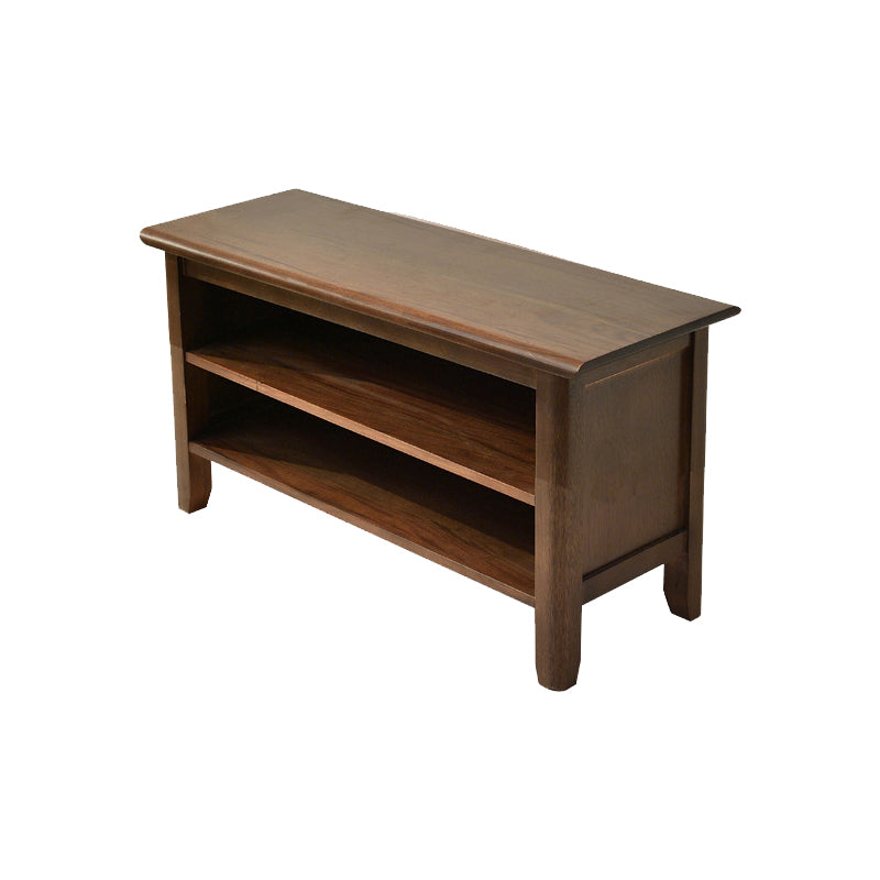 Contemporary Seating Bench Solid Wood Rectangle Bench with Storage 24"L x 14"W x 18"H Nut-Brown Clearhalo 'Benches' 'Chairs & Seating' 'furn' 'furn_benches' 'Furniture' 'Living Room Furniture' 6101954