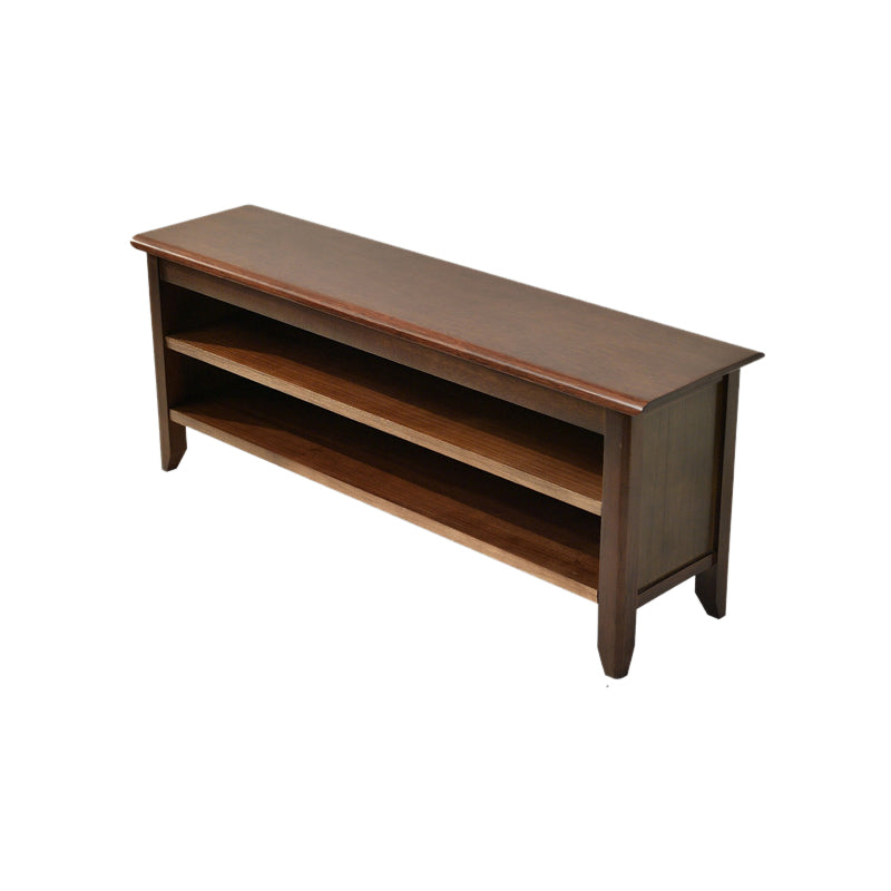 Contemporary Seating Bench Solid Wood Rectangle Bench with Storage 47"L x 14"W x 18"H Nut-Brown Clearhalo 'Benches' 'Chairs & Seating' 'furn' 'furn_benches' 'Furniture' 'Living Room Furniture' 6101955