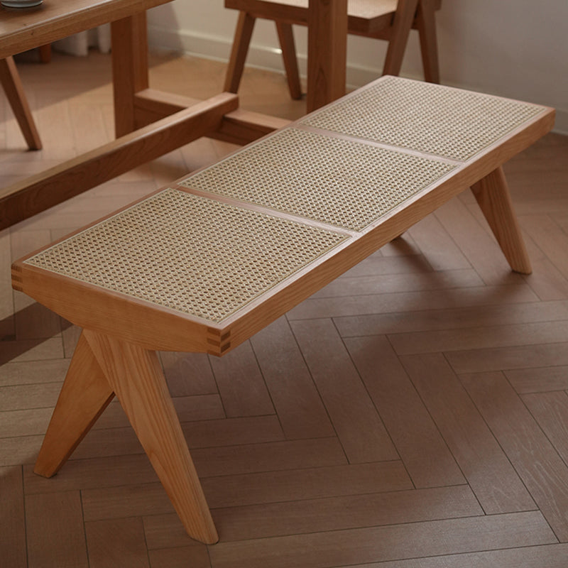 Rectangle 17.7" Wide Seating Bench Solid Wood Entryway Bench in Oak Clearhalo 'Benches' 'Chairs & Seating' 'furn' 'furn_benches' 'Furniture' 'Living Room Furniture' 6101969