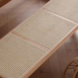 Rectangle 17.7" Wide Seating Bench Solid Wood Entryway Bench in Oak Clearhalo 'Benches' 'Chairs & Seating' 'furn' 'furn_benches' 'Furniture' 'Living Room Furniture' 6101976