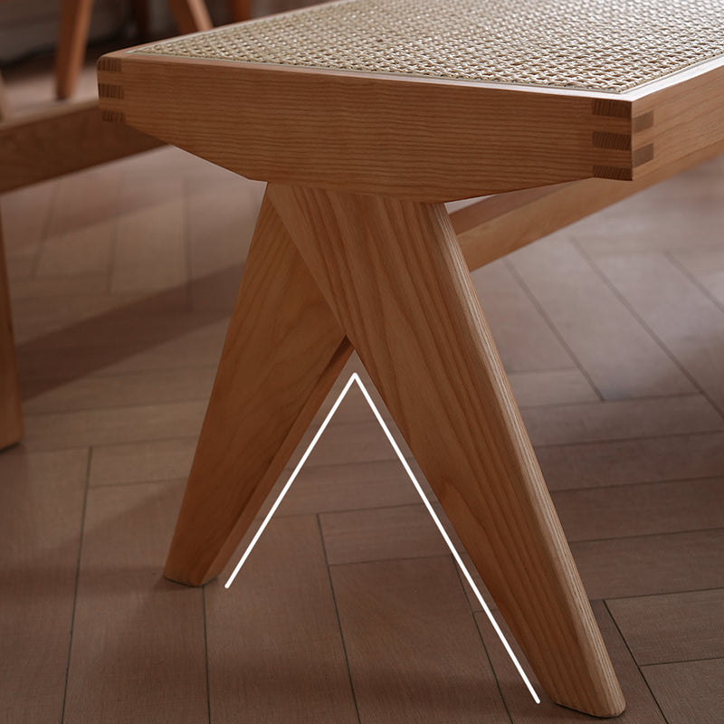 Rectangle 17.7" Wide Seating Bench Solid Wood Entryway Bench in Oak Clearhalo 'Benches' 'Chairs & Seating' 'furn' 'furn_benches' 'Furniture' 'Living Room Furniture' 6101980