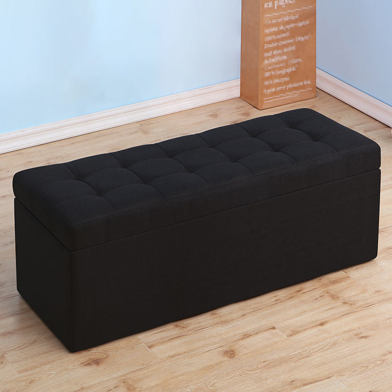 15.7" H Modern Cushioned Entryway Bench Upholstered Seating Bench Black Clearhalo 'Benches' 'Chairs & Seating' 'furn' 'furn_benches' 'Furniture' 'Living Room Furniture' 6101990