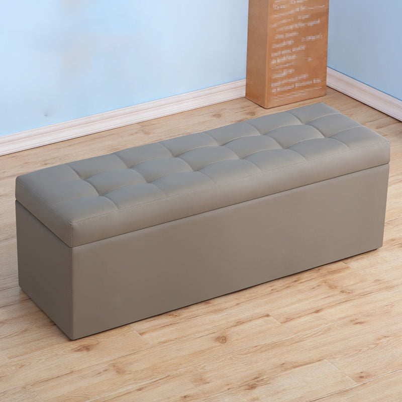 15.7" H Modern Cushioned Entryway Bench Upholstered Seating Bench Grey Clearhalo 'Benches' 'Chairs & Seating' 'furn' 'furn_benches' 'Furniture' 'Living Room Furniture' 6101993