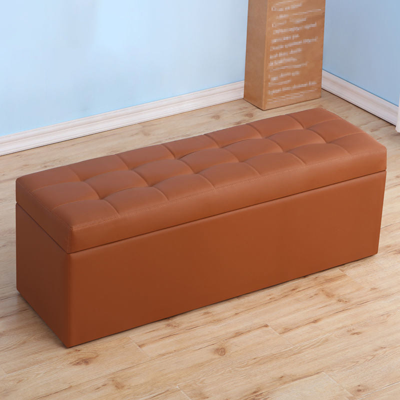 15.7" H Modern Cushioned Entryway Bench Upholstered Seating Bench Brown Clearhalo 'Benches' 'Chairs & Seating' 'furn' 'furn_benches' 'Furniture' 'Living Room Furniture' 6101999
