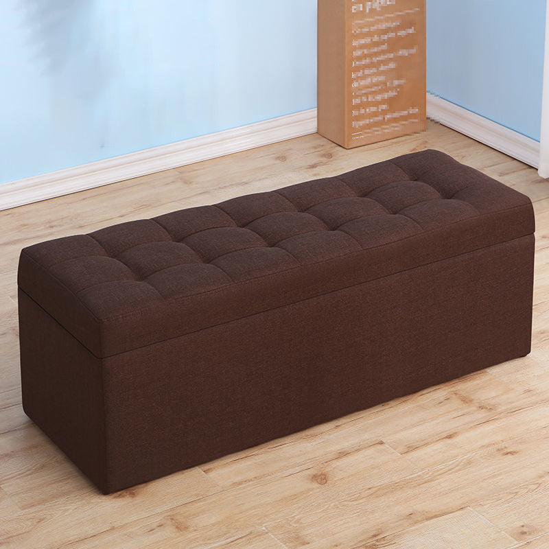 15.7" H Modern Cushioned Entryway Bench Upholstered Seating Bench Dark Coffee Clearhalo 'Benches' 'Chairs & Seating' 'furn' 'furn_benches' 'Furniture' 'Living Room Furniture' 6102006