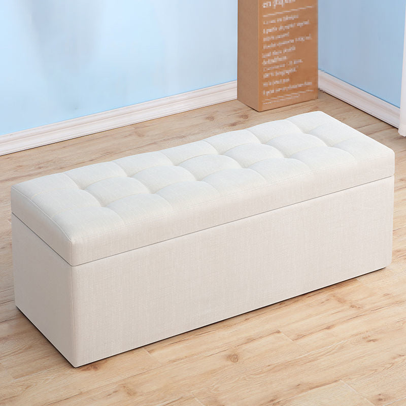15.7" H Modern Cushioned Entryway Bench Upholstered Seating Bench Off-White Clearhalo 'Benches' 'Chairs & Seating' 'furn' 'furn_benches' 'Furniture' 'Living Room Furniture' 6102011