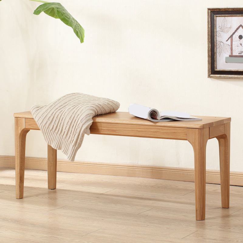 Rectangle 11.8" Wide Seating Bench Solid Wood Entryway Bench Natural Clearhalo 'Benches' 'Chairs & Seating' 'furn' 'furn_benches' 'Furniture' 'Living Room Furniture' 6102034