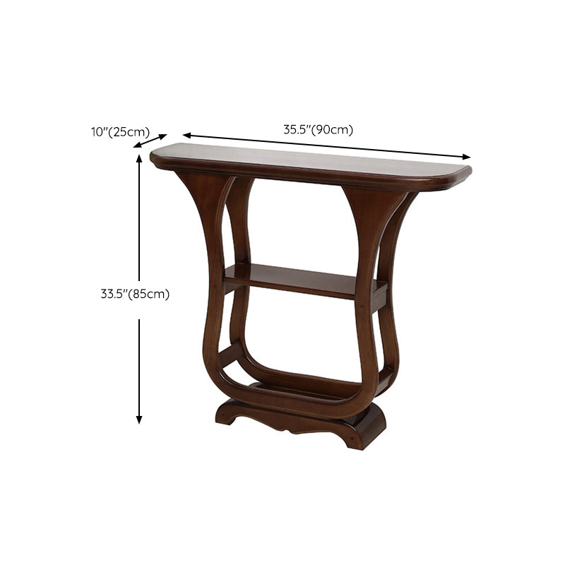 33.46" Tall Half Moon Accent Table Solid Wood Console Table for Hall Clearhalo 'Console Tables' 'console_tables' 'Entry & Mudroom Furniture' 'furn' 'furn_console_tables' 'Furniture' 6102101