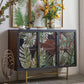 Contemporary Metal Display Stand Glass Doors Display Cabinet with Door
