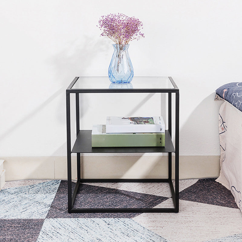 17,71 "tavolo da notte alto 2-scaffali in metallo cabidiere industriale