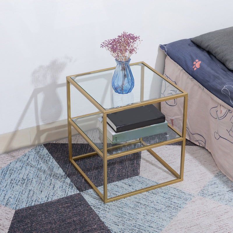 17,71 "tavolo da notte alto 2-scaffali in metallo cabidiere industriale