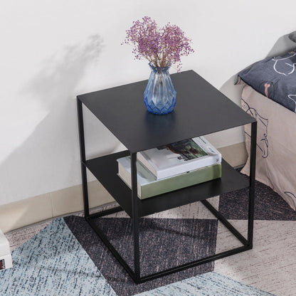 17,71 "tavolo da notte alto 2-scaffali in metallo cabidiere industriale