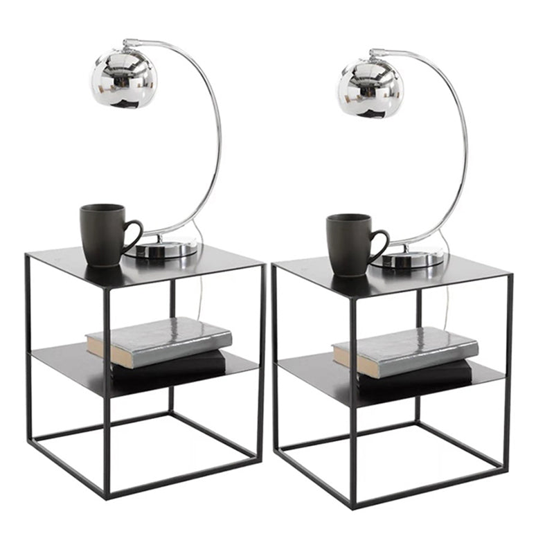 17,71 "tavolo da notte alto 2-scaffali in metallo cabidiere industriale