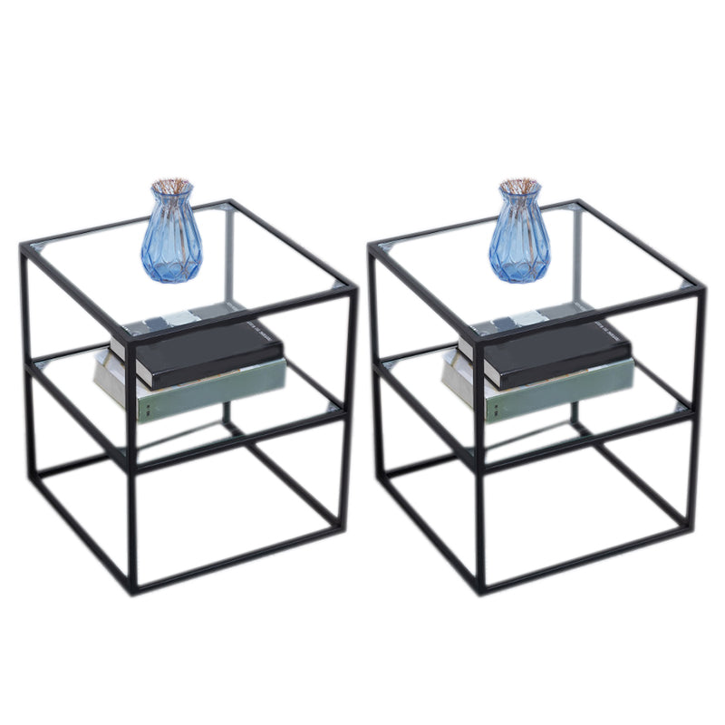 17,71 "tavolo da notte alto 2-scaffali in metallo cabidiere industriale