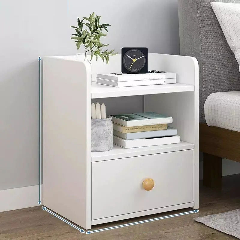 Moderia de madera de madera Night Bedside Gabinet con cajón para dormitorio