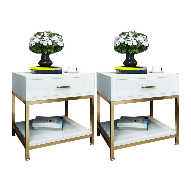 Moder de metal nocturno de metal gabinete en la noche del estante inferior con cajón para el dormitorio