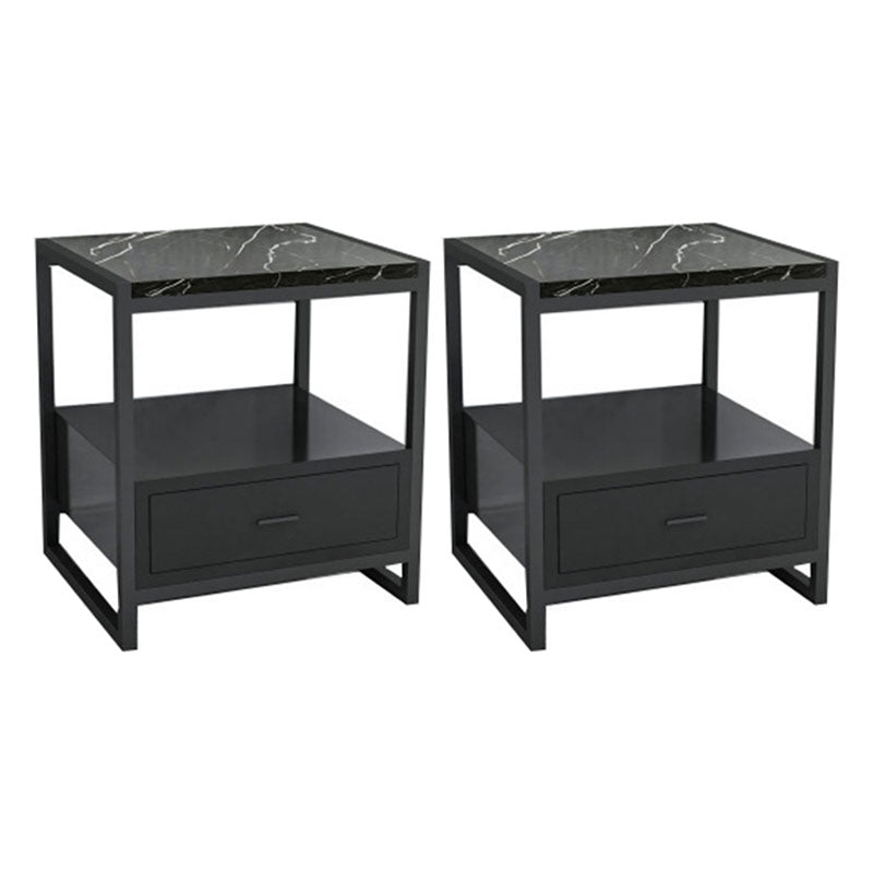 Moder de metal nocturno de metal gabinete en la noche del estante inferior con cajón para el dormitorio