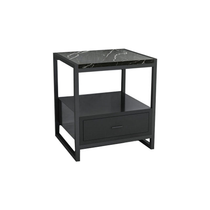 Moder de metal nocturno de metal gabinete en la noche del estante inferior con cajón para el dormitorio