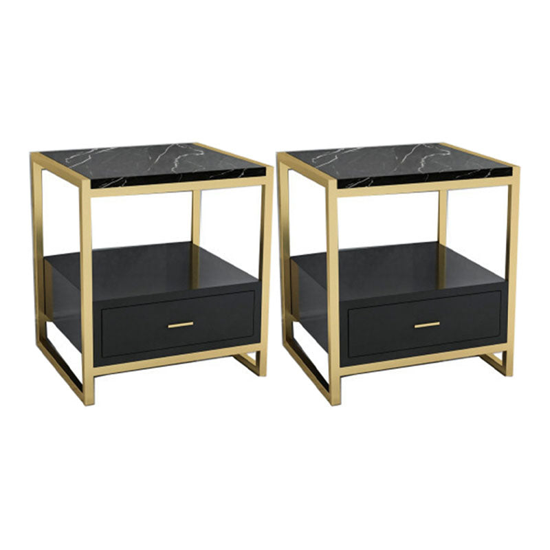 Moder de metal nocturno de metal gabinete en la noche del estante inferior con cajón para el dormitorio