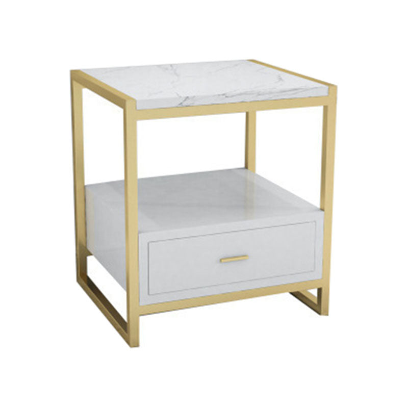 Moder de metal nocturno de metal gabinete en la noche del estante inferior con cajón para el dormitorio