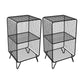 Modern Metal Bedside Cabinet Open Storage Nightstand with Shelves 14"L x 12"W x 26"H Black 2 Piece Set Clearhalo 'Bedroom Furniture' 'furn' 'furn_night_stand' 'Furniture' 'night_stand' 'Nightstands' 6102348