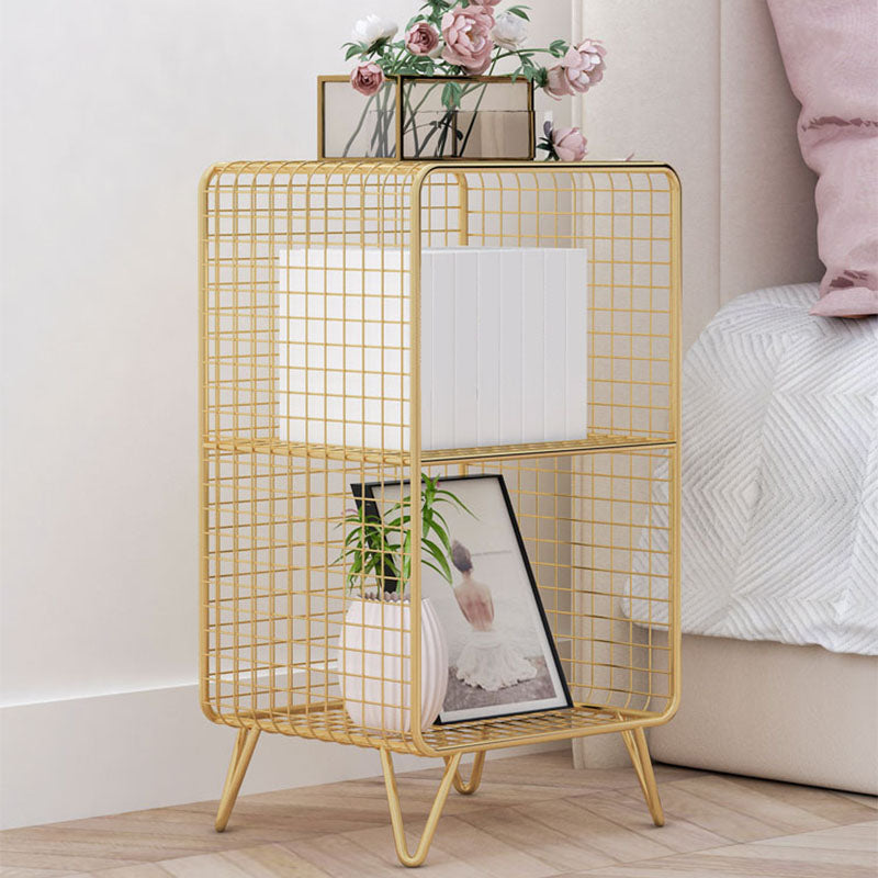 Modern Metal Bedside Cabinet Open Storage Nightstand with Shelves Clearhalo 'Bedroom Furniture' 'furn' 'furn_night_stand' 'Furniture' 'night_stand' 'Nightstands' 6102353
