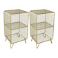 Modern Metal Bedside Cabinet Open Storage Nightstand with Shelves 14"L x 12"W x 26"H Gold 2 Piece Set Clearhalo 'Bedroom Furniture' 'furn' 'furn_night_stand' 'Furniture' 'night_stand' 'Nightstands' 6102358