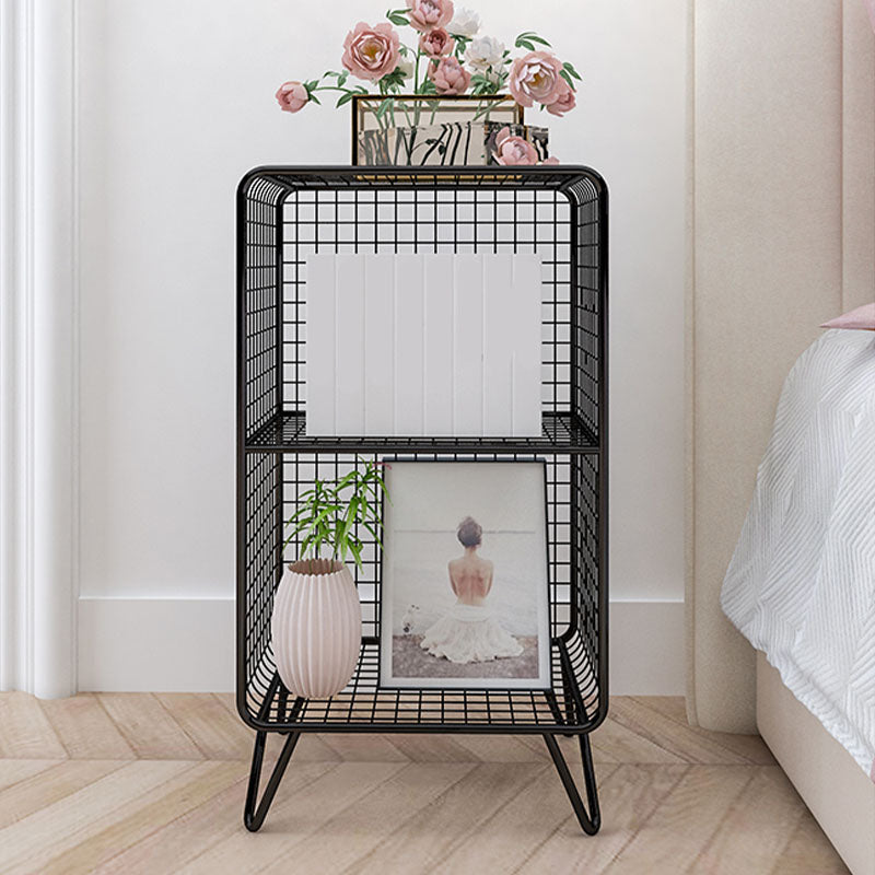 Modern Metal Bedside Cabinet Open Storage Nightstand with Shelves Clearhalo 'Bedroom Furniture' 'furn' 'furn_night_stand' 'Furniture' 'night_stand' 'Nightstands' 6102363